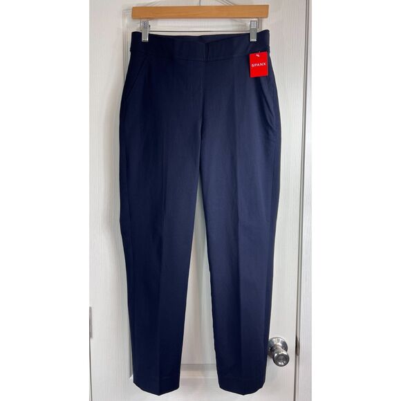 Spanx Women's Polished Ankle Slim Pants Classic Navy Size M - New With Tags! - Picture 1 of 9